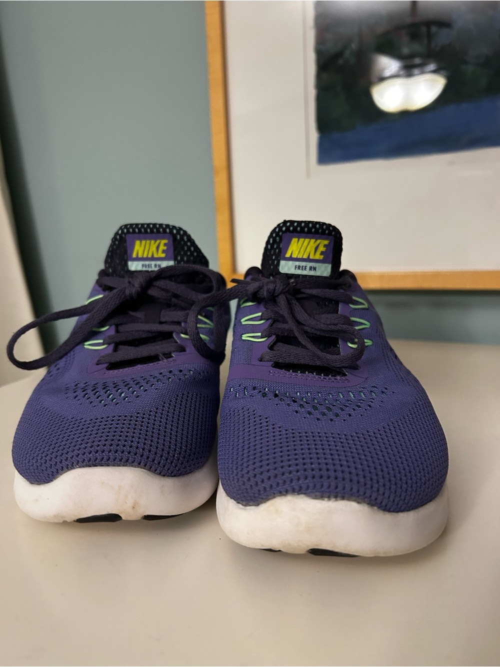 Nike Kids Purple and Lime Athletic Sneakers